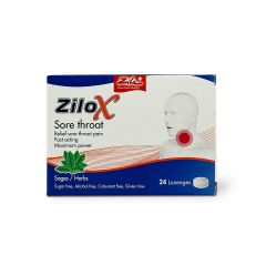 Zilox Sore Throat Lozenges 24 S