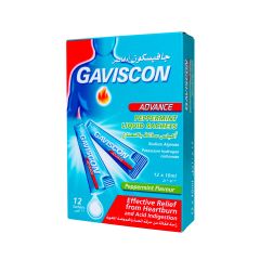 Gaviscon Advanced Peppermint Liquid Sachets 10 Ml X 12 S