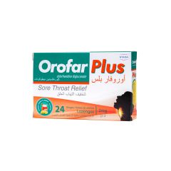 Orofar Plus Sore Throat Relief Ginger Honey And Lemon Lozenges 24 S