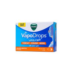 Vicks Vapodrops Orange Menthol Lozenges 36 S