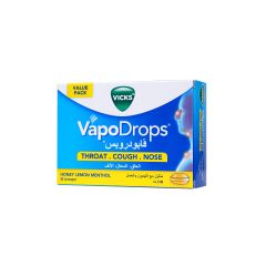 Vicks Vapodrops Honey Lemon Menthol Lozenges 36 S