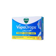 Vicks Vapodrops Honey Lemon Menthol Lozenges 16 S