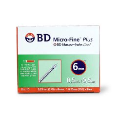 Bd Micro-Fine Plus Insulin Syringe 0.5 Ml 31 G 10 S