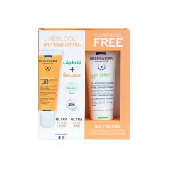 Isispharma Uveblock Spf 50+ Dry Touch Ultra Fluid 40 Ml + Isispharma Teen Derm Exfoliating Cleansing Gel 40 Ml Free